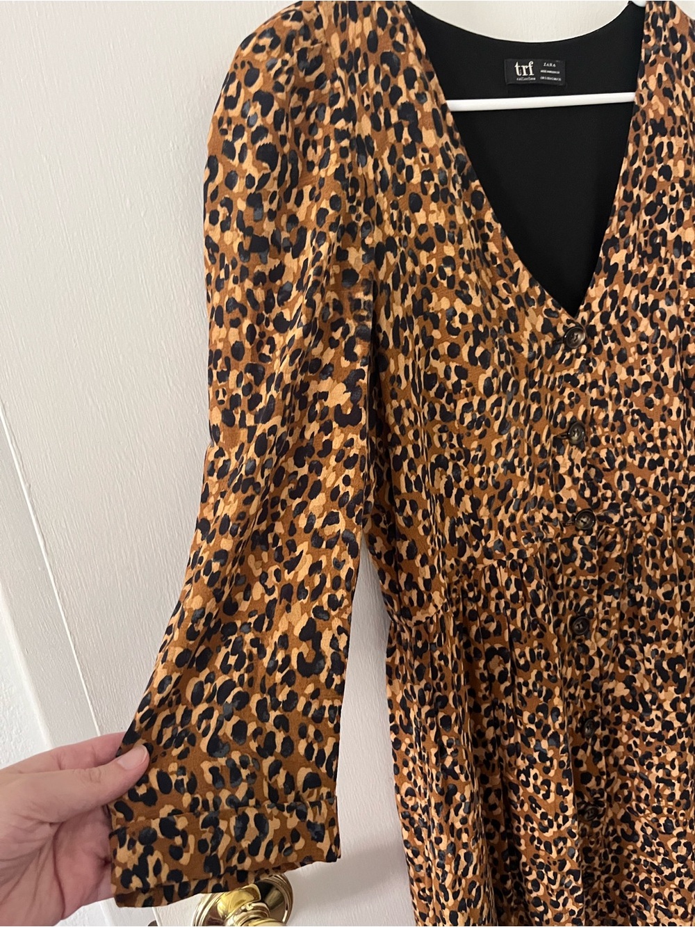 Zara TRF Animal Print Button Down Midi Dress Leopard Cheetah Size Small - Picture 3 of 10